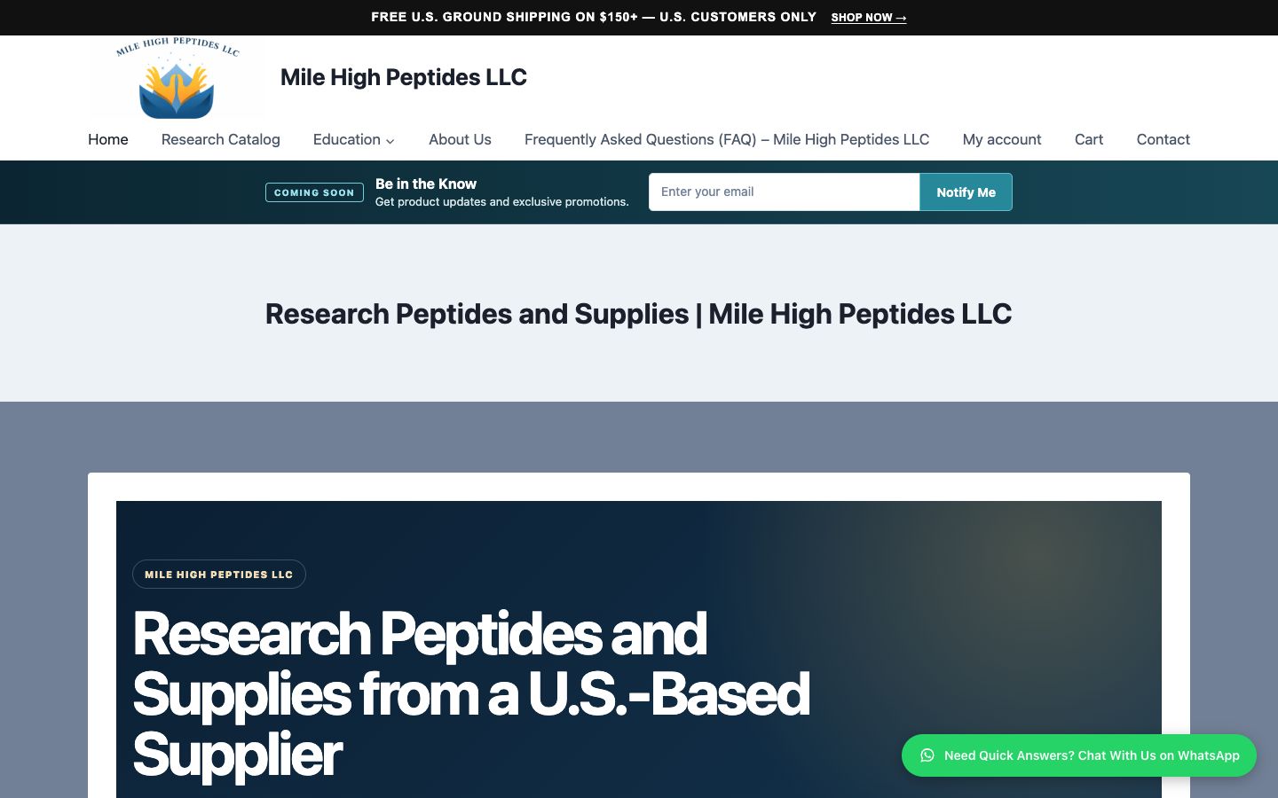 The current homepage